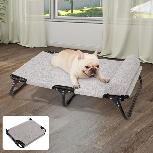 ABE Raised Dog Bed,Elevated Dog Bed,Outdoor Dog Bed,Dog Cot,Dog Beds Large Sized Dog,Cooling Dog Bed,Outside Dog Bed Off Ground (Large) in Kuwait