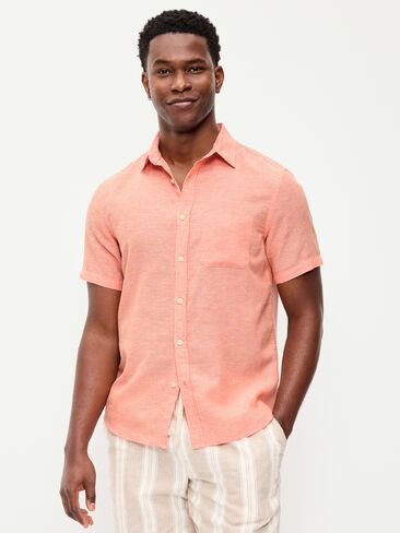 Old Navy Classic Fit Everyday Linen-Blend Shirt - Loquat in Saudi Arabia