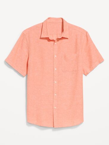 Old Navy Classic Fit Everyday Linen-Blend Shirt - Loquat in Saudi Arabia