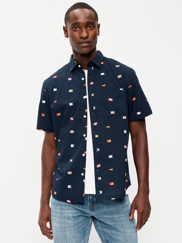 قميص Old Navy كلاسيكي مناسب للاستخدام اليومي - أعلام متعددة in Saudi Arabia