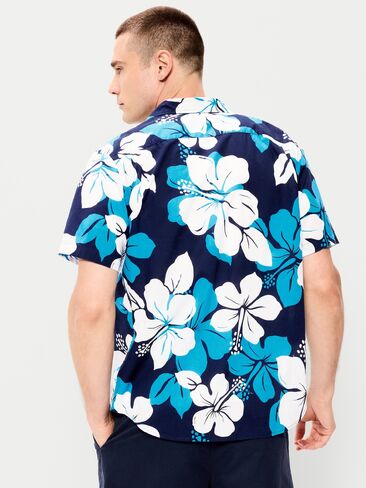 Old Navy Classic Fit Everyday Shirt - Navy Hibiscus in Saudi Arabia