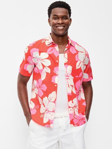 Old Navy Classic Fit Everyday Shirt - PINK HIBISCUS in Saudi Arabia