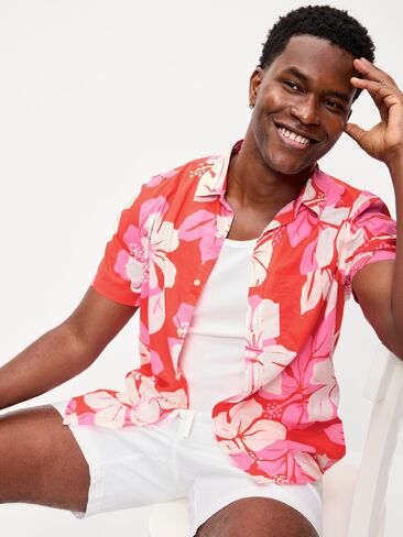 Old Navy Classic Fit Everyday Shirt - PINK HIBISCUS in Saudi Arabia