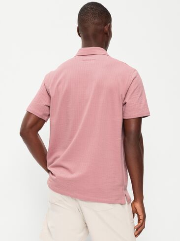 Old Navy Short-Sleeve Textured Camp Shirt - Dusty Birch in Saudi Arabia