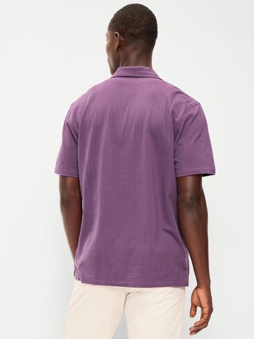 Old Navy Short-Sleeve Textured Camp Shirt - VINTAGE VIOLET in Saudi Arabia