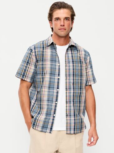 Old Navy Classic Fit Everyday Shirt - Blue Plaid in Saudi Arabia