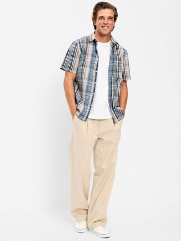Old Navy Classic Fit Everyday Shirt - Blue Plaid in Saudi Arabia