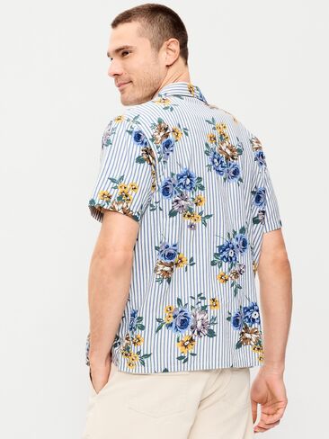 Old Navy Short-Sleeve Camp Shirt - Purple Floral in Saudi Arabia
