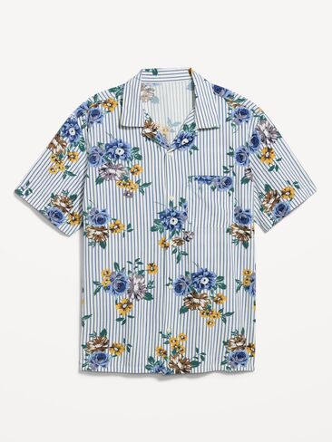 Old Navy Short-Sleeve Camp Shirt - Purple Floral in Saudi Arabia