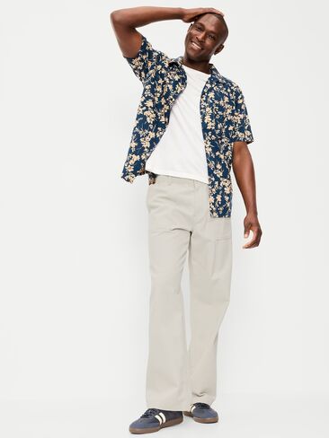 Old Navy Short-Sleeve Camp Shirt - Navy Floral in Saudi Arabia