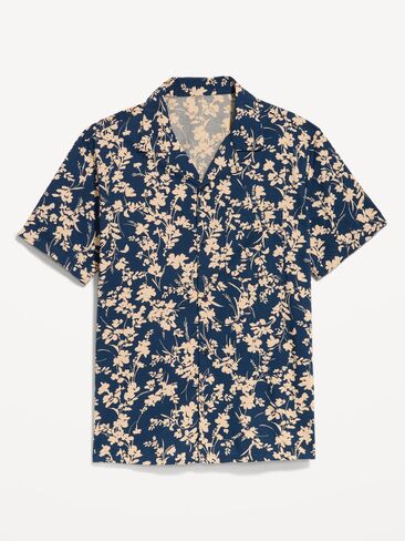 Old Navy Short-Sleeve Camp Shirt - Navy Floral in Saudi Arabia