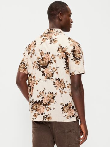 Old Navy Short-Sleeve Camp Shirt - Neutral Floral in Saudi Arabia