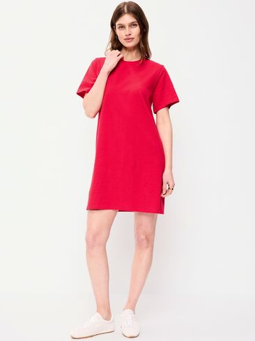 Old Navy Vintage Crew-Neck Mini T-Shirt Dress - Amaryllis in Kuwait