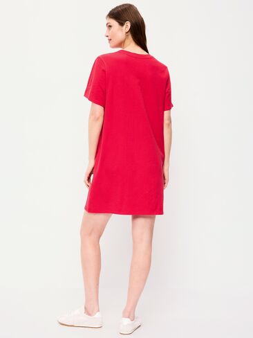 Old Navy Vintage Crew-Neck Mini T-Shirt Dress - Amaryllis in Kuwait