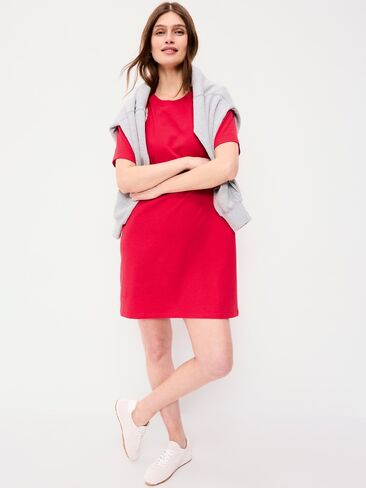 Old Navy Vintage Crew-Neck Mini T-Shirt Dress - Amaryllis in Kuwait