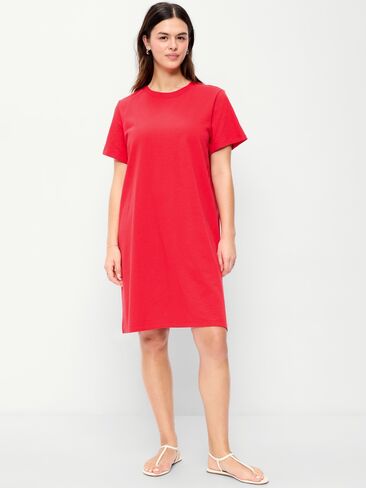 Old Navy Vintage Crew-Neck Mini T-Shirt Dress - Amaryllis in Kuwait