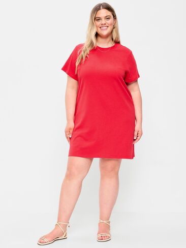 Old Navy Vintage Crew-Neck Mini T-Shirt Dress - Amaryllis in Kuwait