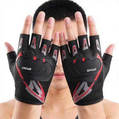 Half-Finger Cycling Gloves Fingerless Gloves Non-Slip Breathable Summer for Sports Fitness Gym Sports in Saudi Arabia