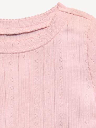 Old Navy Snug-Fit Pointelle-Knit Pajama Set for Toddler & Baby - Pink Sky in Saudi Arabia