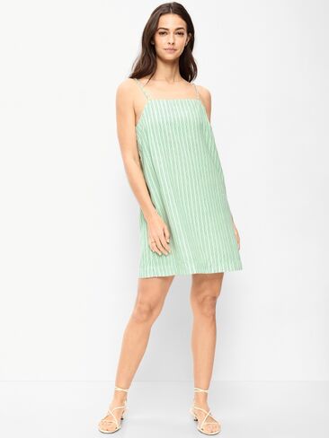 Old Navy Strappy Mini Shift Dress - Green Stripe in Saudi Arabia