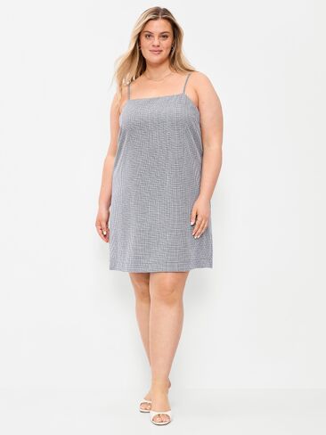 Old Navy Strappy Mini Shift Dress - Navy Gingham in Saudi Arabia