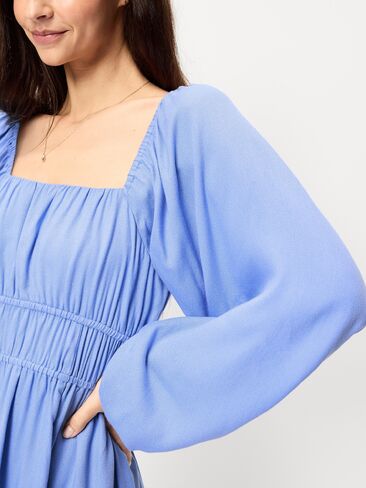 فستان قصير بأكمام طويلة ورقبة مربعة من Old Navy - زهرة الكتان in Saudi Arabia