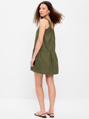 Old Navy Drop-Waist Swing Mini Dress - Heritage Green in Saudi Arabia