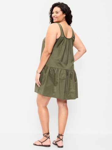 Old Navy Drop-Waist Swing Mini Dress - Heritage Green in Saudi Arabia