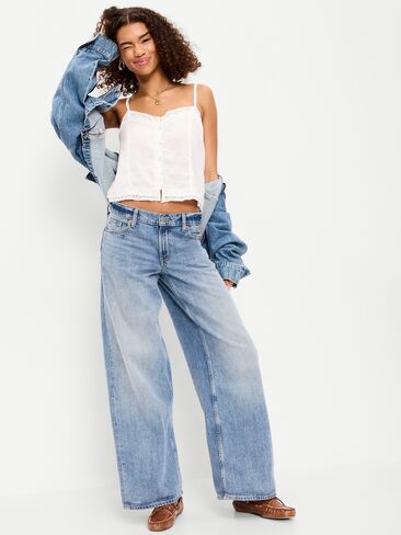قميص كامي من مزيج الكتان بأطراف دانتيل من Old Navy - زنابق بيضاء in Saudi Arabia