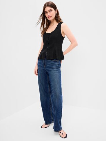 Old Navy Button-Down Linen Blend Top - Black Jack in Saudi Arabia