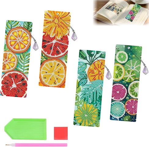ACSAUMMY 4pcs القط الماس اللوحة المرجعية، 5D DIY الحيوانات تصميم الماس الفن الإشارات المرجعية مع شرابات كريستال مطرز الماس مجموعات الفن للكبار الحرف قراءة النساء المبتدئين هدية عيد ميلاد التخرج in Kuwait