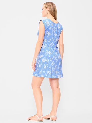 Old Navy Short-Sleeve Scoop-Neck Mini Dress - Blue Floral in Saudi Arabia
