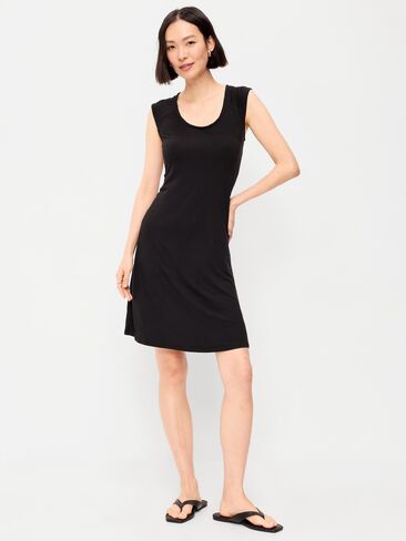 Old Navy Short-Sleeve Scoop-Neck Mini Dress - Black Jack in Saudi Arabia