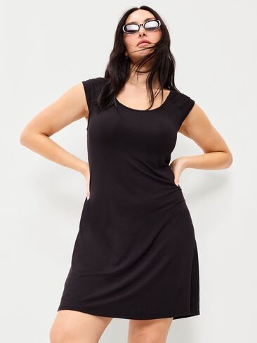 Old Navy Short-Sleeve Scoop-Neck Mini Dress - Black Jack in Saudi Arabia