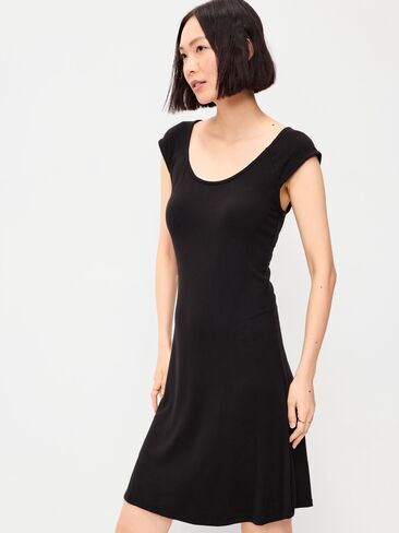 Old Navy Short-Sleeve Scoop-Neck Mini Dress - Black Jack in Saudi Arabia