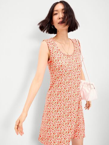 Old Navy Short-Sleeve Scoop-Neck Mini Dress - Red Ditsy in Saudi Arabia