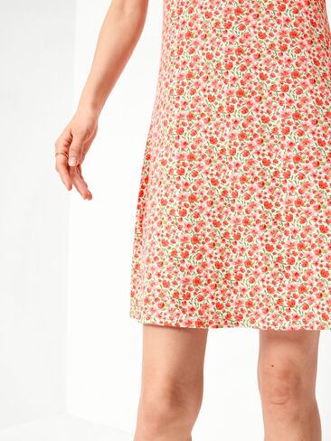 Old Navy Short-Sleeve Scoop-Neck Mini Dress - Red Ditsy in Saudi Arabia