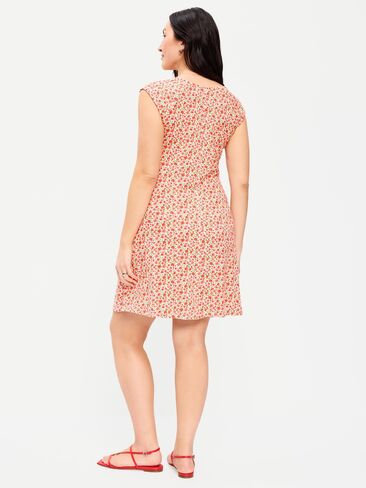 Old Navy Short-Sleeve Scoop-Neck Mini Dress - Red Ditsy in Saudi Arabia