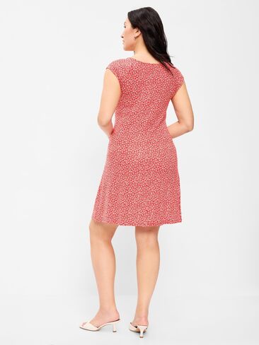 Old Navy Short-Sleeve Scoop-Neck Mini Dress - Red & White Floral in Saudi Arabia