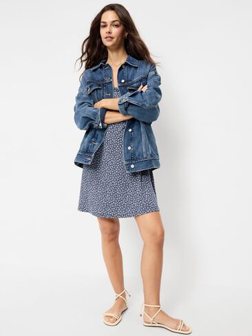 Old Navy Short-Sleeve Scoop-Neck Mini Dress - NAVY DITSY FLORAL in Saudi Arabia