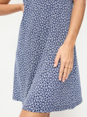 Old Navy Short-Sleeve Scoop-Neck Mini Dress - NAVY DITSY FLORAL in Saudi Arabia