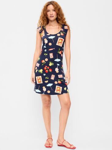 Old Navy Short-Sleeve Scoop-Neck Mini Dress - Mixed Fruit in Saudi Arabia