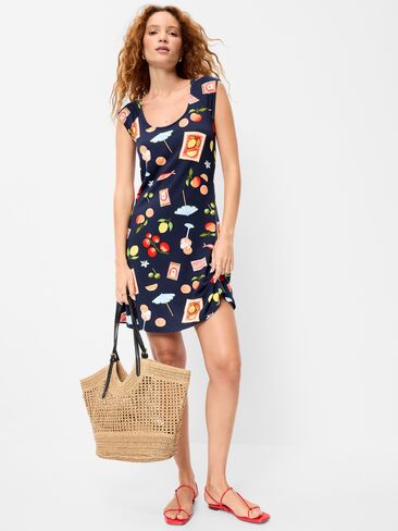 Old Navy Short-Sleeve Scoop-Neck Mini Dress - Mixed Fruit in Saudi Arabia