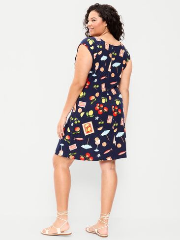 Old Navy Short-Sleeve Scoop-Neck Mini Dress - Mixed Fruit in Saudi Arabia
