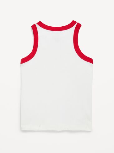 Old Navy Fitted Ribbed Graphic Tank Top for Girls - Sea Salt in Saudi Arabia