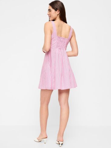 Old Navy Fit & Flare Cami Mini Dress - Pink Stripe in Saudi Arabia