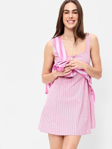 Old Navy Fit & Flare Cami Mini Dress - Pink Stripe in Saudi Arabia