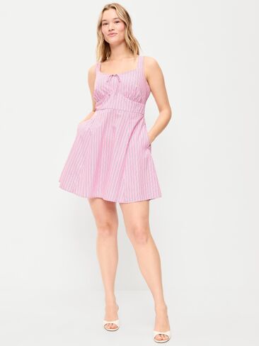 Old Navy Fit & Flare Cami Mini Dress - Pink Stripe in Saudi Arabia