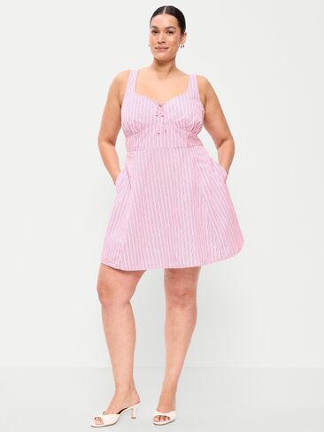 Old Navy Fit & Flare Cami Mini Dress - Pink Stripe in Saudi Arabia