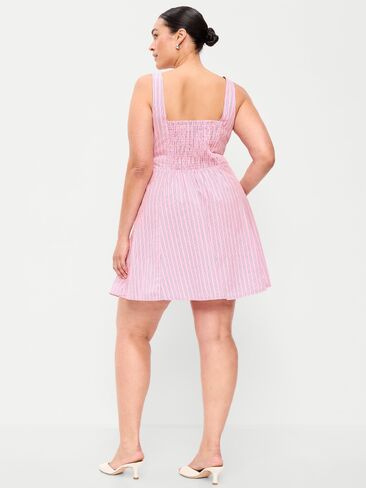 Old Navy Fit & Flare Cami Mini Dress - Pink Stripe in Saudi Arabia